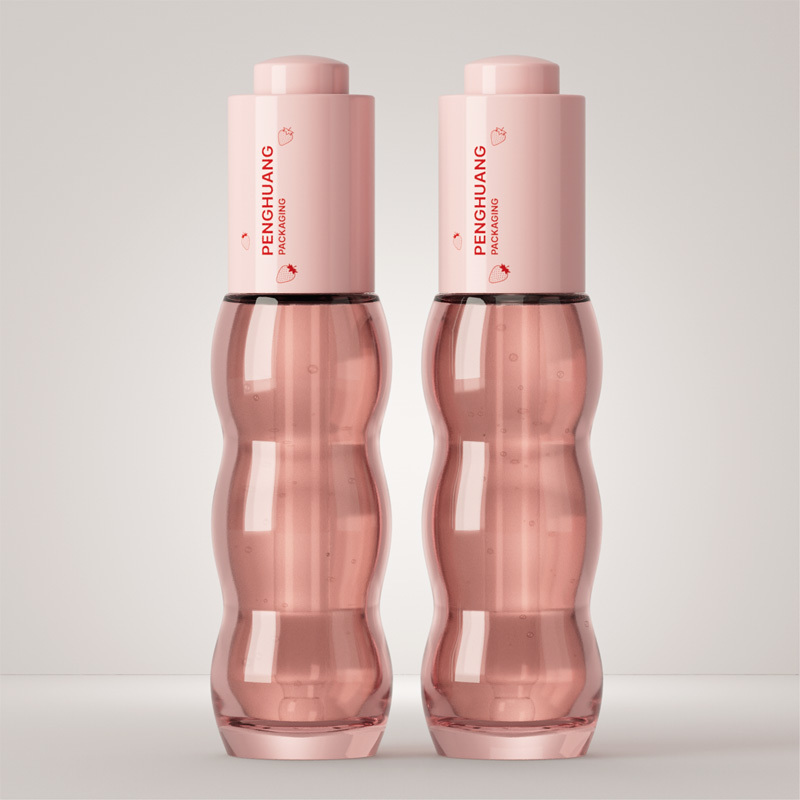 Cosmetic packaging — Luxury Glass Serum Packaging Bottle 30ml Curved Shape Dropper Container for OEM ODM Skincare Facial Essential Oil (2)