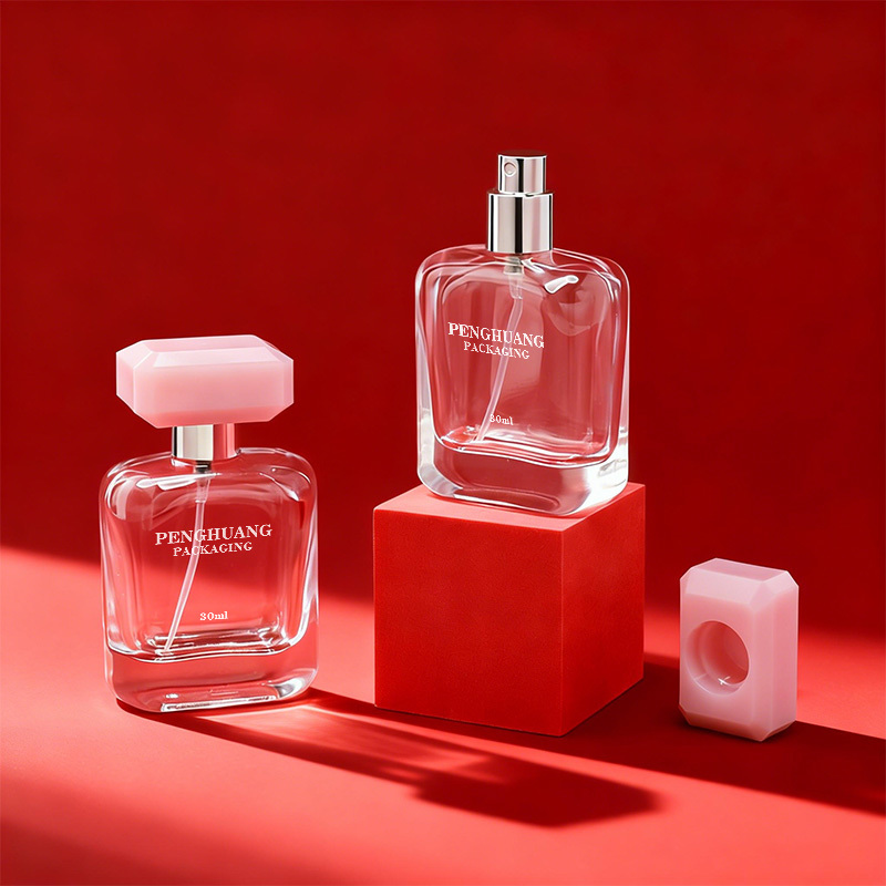 Cosmetic packaging — 30ml Rectangular Matte Frosted Glass Perfume Spray Bottle Geometric Slanted Overcap OEM Custom Fragrance Atomizer Empty Cosmetic (2)