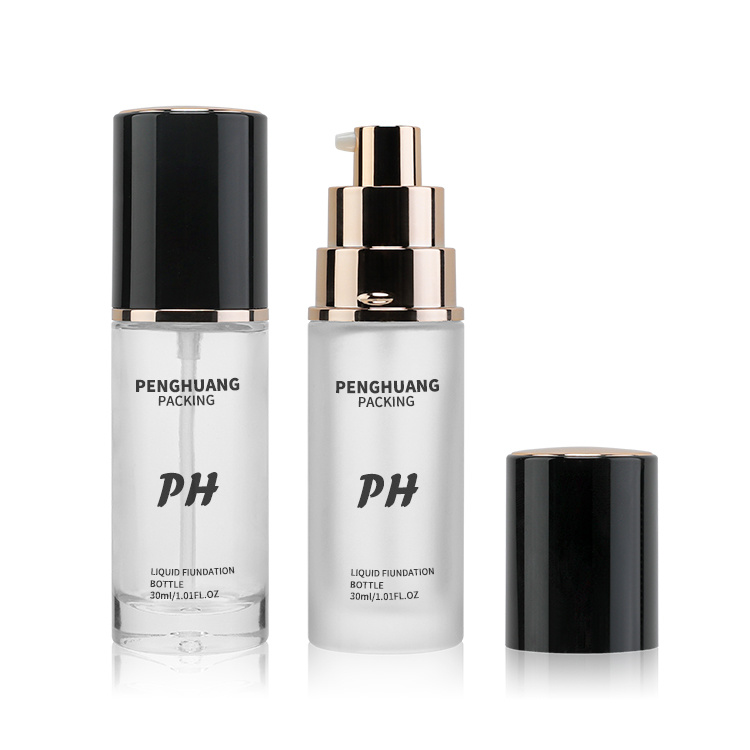 Cosmetic packaging — Empty Frosted Liquid Foundation Bottle 30ml 1oz Thick Bottom Makeup Lotion Cream Foundation Bottle with Uv Lid (6)
