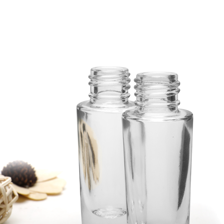 Cosmetic packaging — High Quality Cosmetic Serum Makeup Packaging Transparent Flat Shoulder Empty  Essential Oil Glass Dropper Bottle (4)