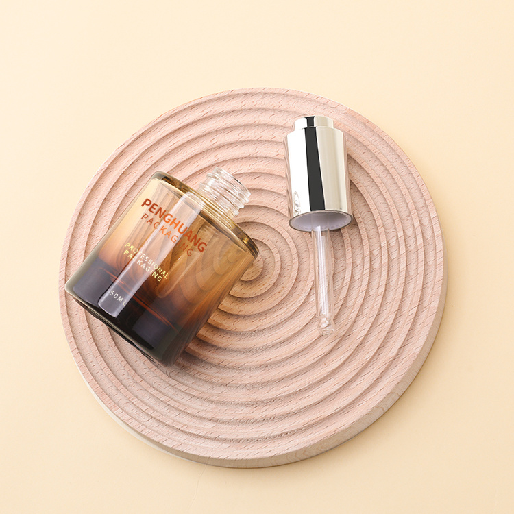 Cosmetic packaging — Luxury Skincare Packaging Clear Empty Serum Glass Bottles 50ml Customized Face Cream Glass Dropper Bottle Pipette (6)