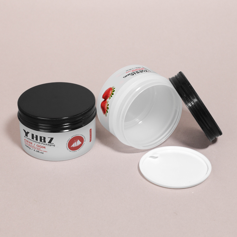 Cosmetic packaging — Custom 100g Plastic Cream Jar Eco Friendly Plastic Cosmetic Packaging Empty Body Butter Jar (5)