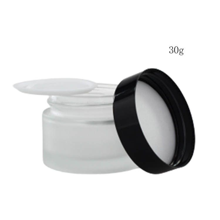 Cosmetic packaging — Clear Face Cream Jar Wide Mouth Round Cosmetic Serum Cream Frosted Glass New Arrival Empty 10g 20g 30g 50g Screw Lid Plastic 150 (5)