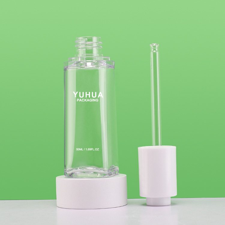 Cosmetic packaging — Thicker Wall Hard Plastic Dropper Pump Bottle PETG Skincare Packaging 30ml/50ml Serum Cylinder Bottle Lotion Essential Oil for (4)