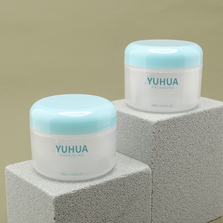 Cosmetic packaging — Double Layer 100ML Frosted PP Plastic Skincare Packaging Face Cream Jars with Screw Top Containers (3)