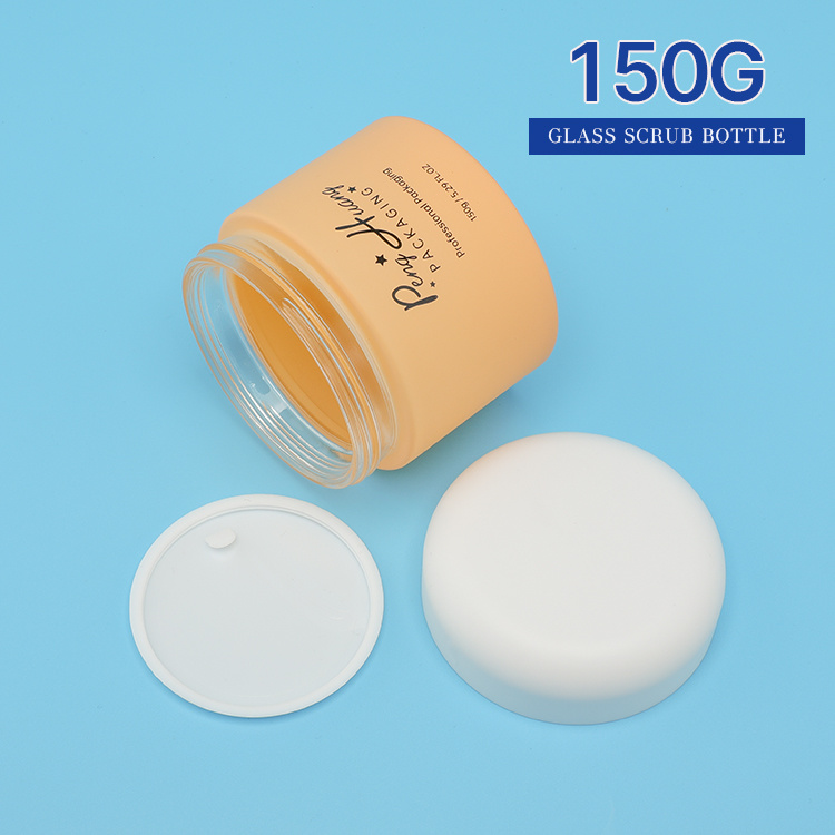 Cosmetic packaging — Wholesale 150g Body scrub jar face cream skincare packaging glass cosmetic jar container recycled glass jar (6)