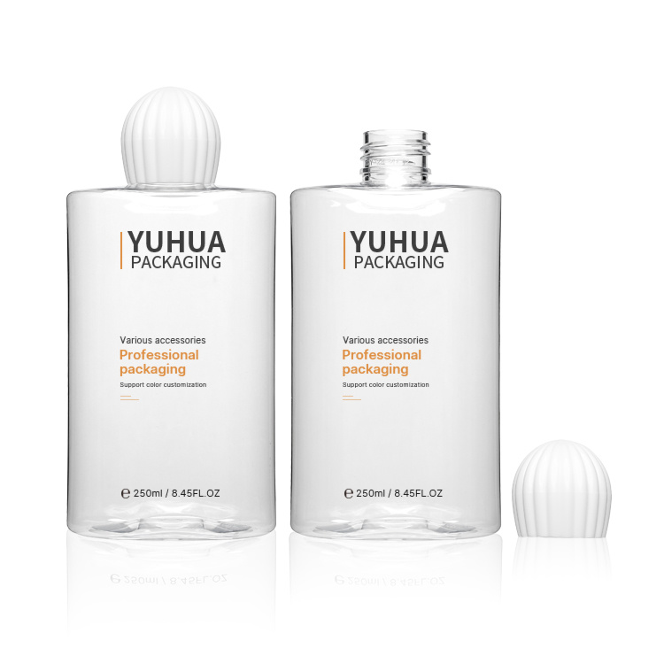 Cosmetic packaging — Recycled Plastic Cosmetic Bottle White square Shape Shampoo with Screw Cap 250ml 300ml PET PCR Skincare Bottle (3)