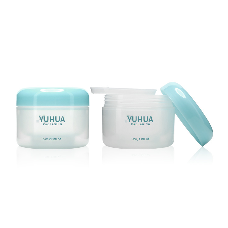 Cosmetic packaging — Double Layer 100ML Frosted PP Plastic Skincare Packaging Face Cream Jars with Screw Top Containers (2)