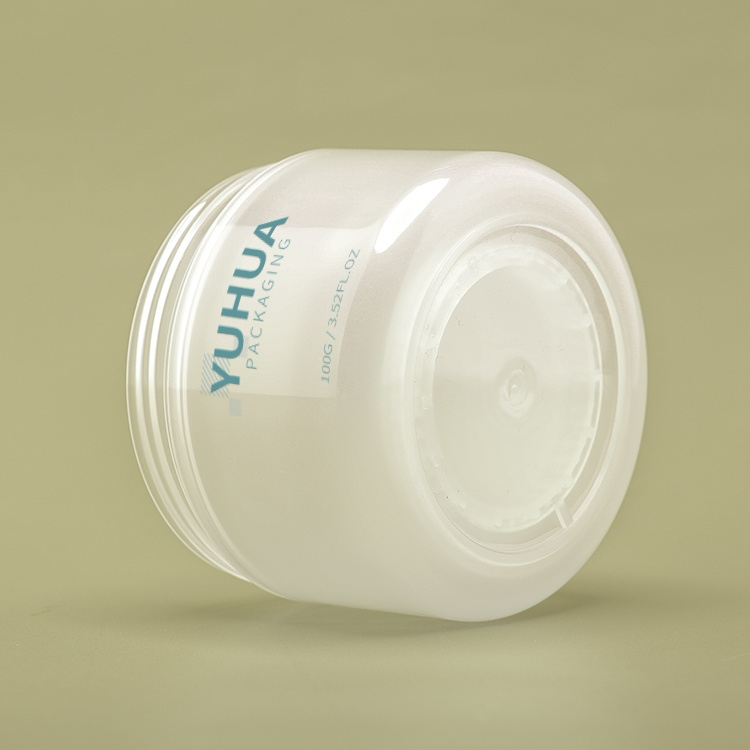 Cosmetic packaging — Double Layer 100ML Frosted PP Plastic Skincare Packaging Face Cream Jars with Screw Top Containers (6)