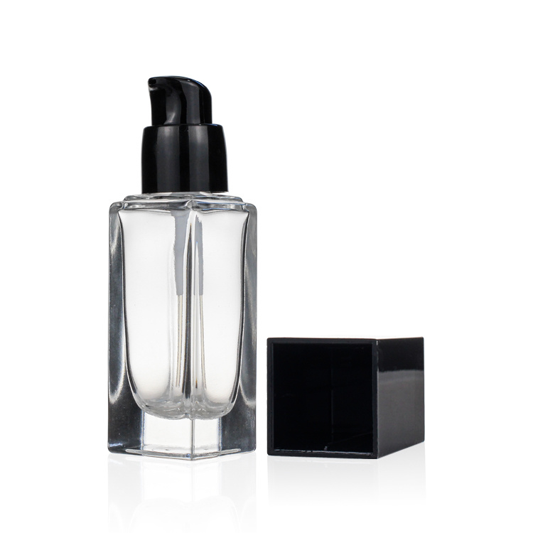 Cosmetic packaging — Wholesale cosmetic packaging 15ml 20ml 30ml 40ml  clear empty serum lotion foundation glass bottle with pump (4)