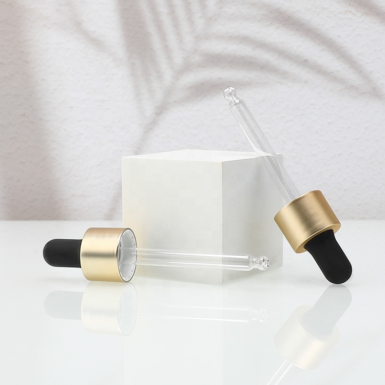 Cosmetic packaging — 20/30/40/50/60ml Brown/Amber Frosted Glass Dropper Bottles for Serum & Face Oil with Round/Flat Shape (5)