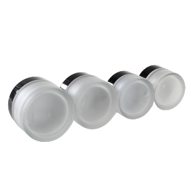 Cosmetic packaging — Clear Face Cream Jar Wide Mouth Round Cosmetic Serum Cream Frosted Glass New Arrival Empty 10g 20g 30g 50g Screw Lid Plastic 150 (6)