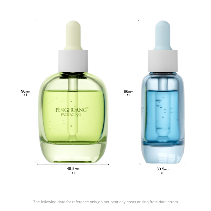 Cosmetic packaging — Custom 30ml Glass Dropper Bottle for Serum Skincare Thick Bottom Flat Essential Oil Bottle Cosmetics Packaging Containers (6)
