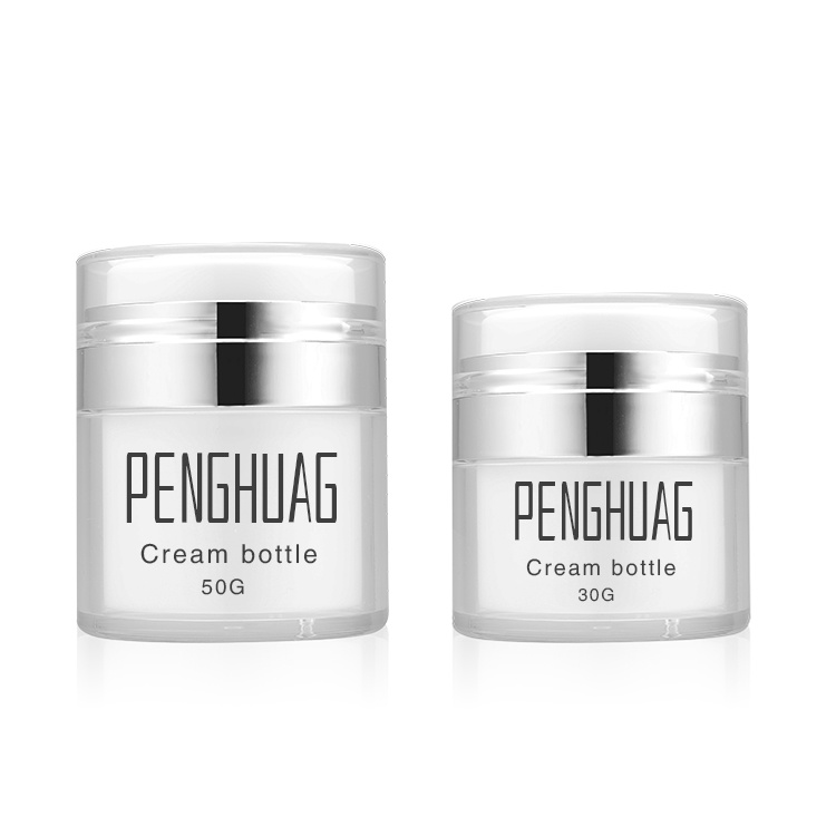 Cosmetic packaging — Clear 30g 50g Cosmetic Jar Custom Luxury Unique Plastic Empty Cosmetic Body Face Eye Skin Care Cream Jars with Silver Lid (3)