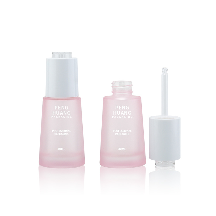 Cosmetic packaging — 1oz 30ml Round Frosted Glass Dropper Bottle for Skin Care Serum & Cosmetic Packaging Screen Printed Hair Oil & Face Serum Bottle (6)