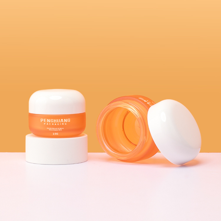 Cosmetic packaging — Wholesale Color Custom 15g 30g Face Body Cream Jar Glass Cosmetic Jar with White Round Cap (2)