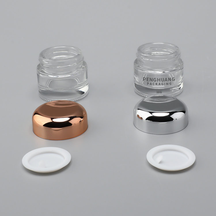 Cosmetic packaging — 5g 10g Glass Empty Refillable Makeup Cosmetic Face Cream Lotion Eye Cream Sample Jar Cosmetic Jar with Lid (2)
