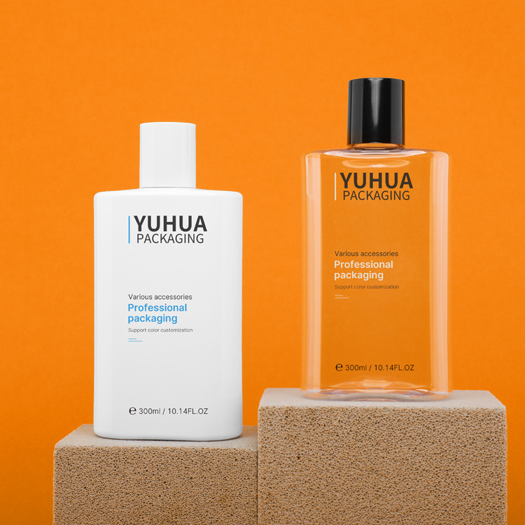 Cosmetic packaging — Recycled Cosmetic Packaging 250ml 300ml PET Flat Shoulder square Bottle with Press Lotion Pump Plastic Shampoo Bottle (3)