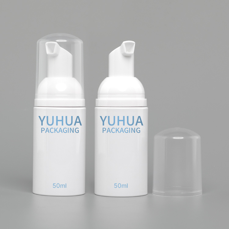 Cosmetic packaging — Empty Cleaner Packaging Container White facial cleansing Plastic Foam Bottle (2)