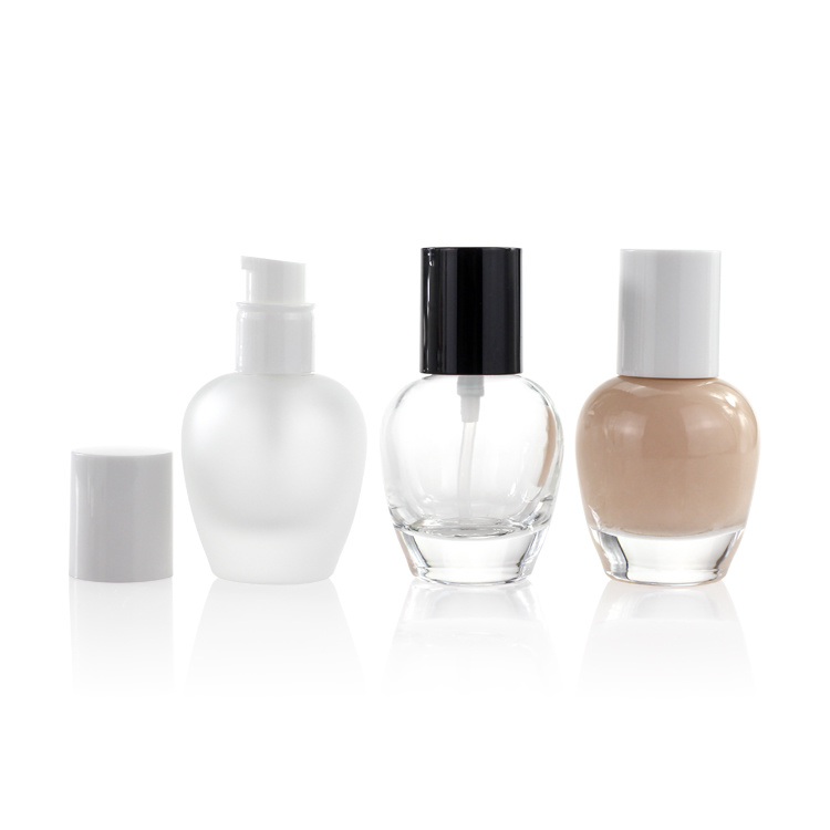 Cosmetic packaging — Wholesale Screen Printing 30ml empty foundation bottle Packaging Glass Serum Bottle with Pump Cherry Shape Face Oil Bottle (5)