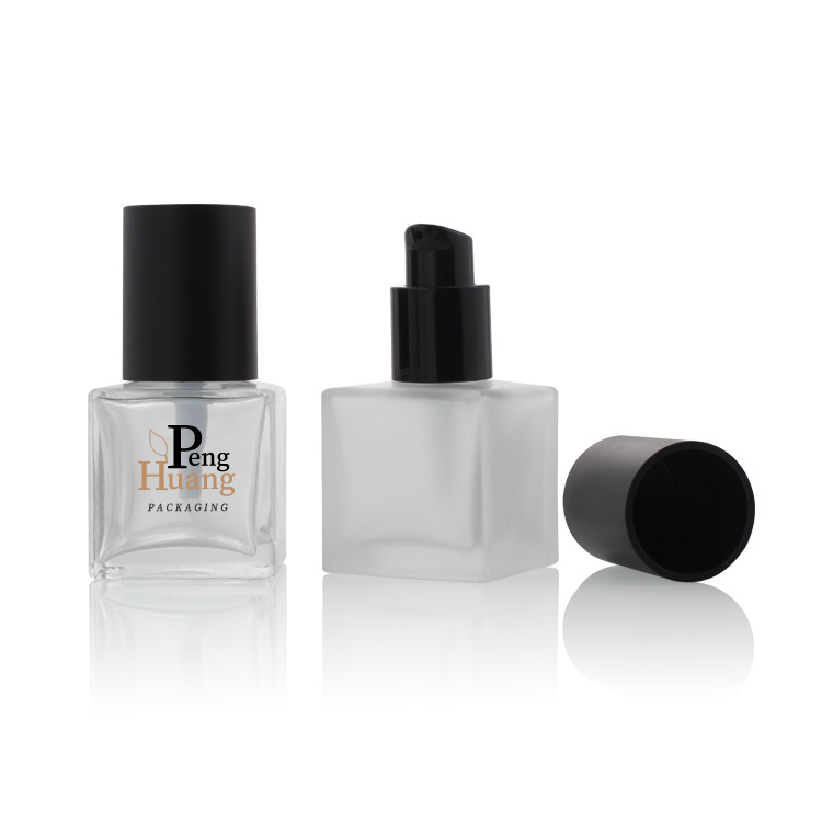 Cosmetic packaging — Luxury Cosmetics Packaging Straight Round 30ml Liquid Foundation Container Glass Bottle with Pump (4)