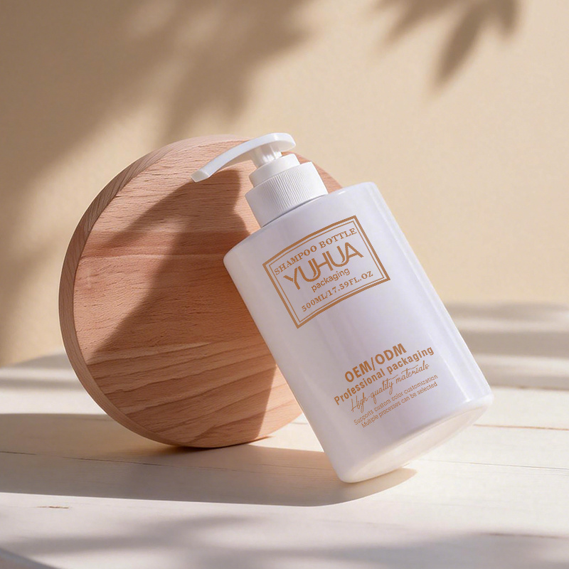Cosmetic packaging — Custom Flat Shoulder Round Shape Lotion Bottle 500ml Shampoo Hand Wash Bottle Body Wash Conditioner Skincare Packaging OEM ODM (3)