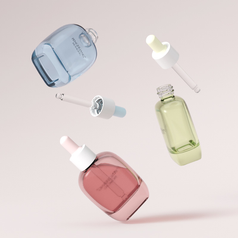 Cosmetic packaging — Custom 30ml Glass Dropper Bottle for Serum Skincare Thick Bottom Flat Essential Oil Bottle Cosmetics Packaging Containers (4)