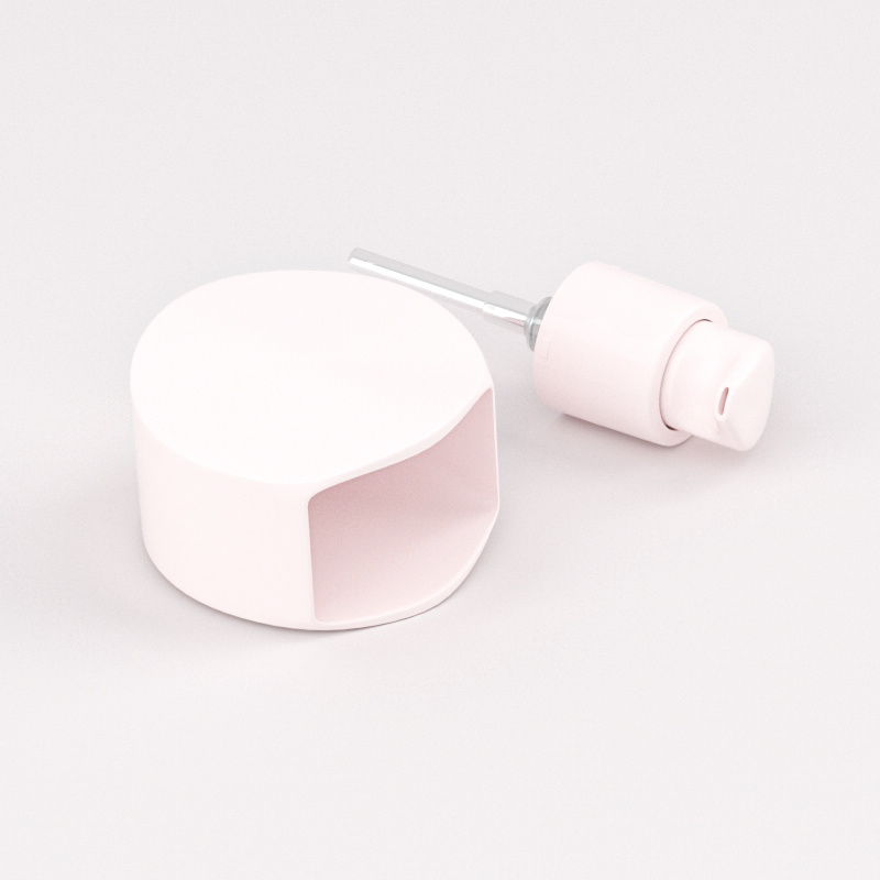 Cosmetic packaging — Custom 30ml Cute Pink Matte Liquid Foundation Bottle with round Cap Cosmetic Press Pump for Skin Care Cream and Facial Cleanser (5)