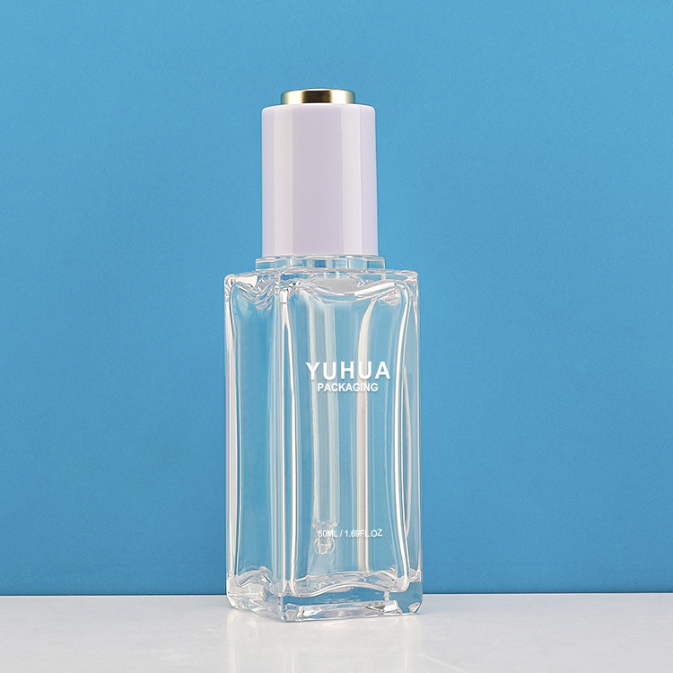 Cosmetic packaging — Custom luxury 50ml transparent essential oil plastic dropper bottle face skincare packaging cosmetic hair serum bottle (4)