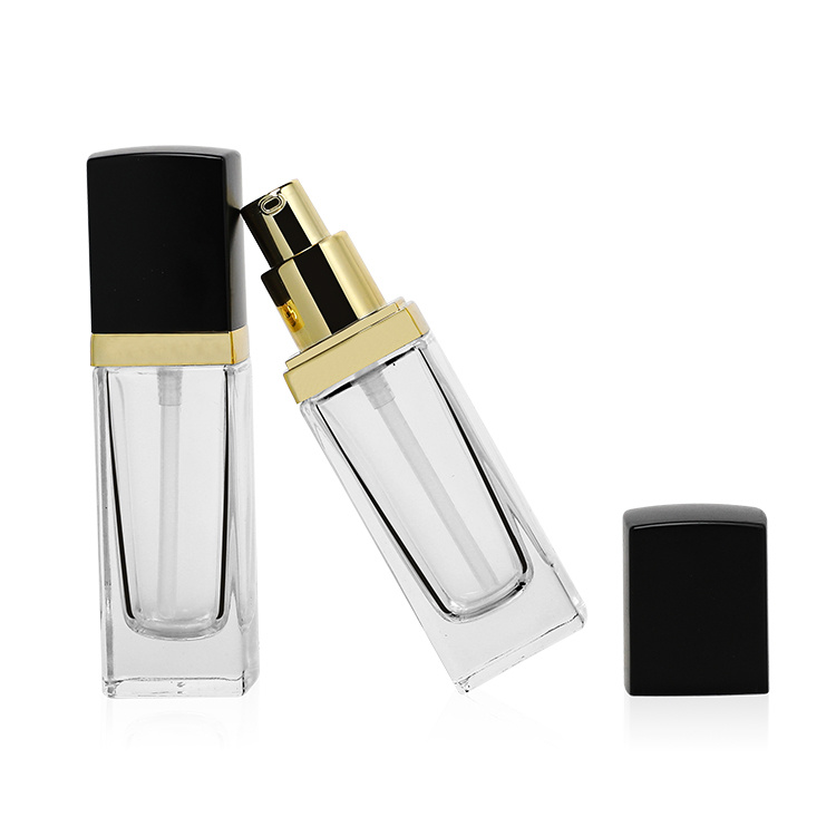 Cosmetic packaging — 30ML 1OZ Upscale Empty Refillable Glass Pump Bottles Liquid Foundation Container Dispenser Storage Vial Lotion Essence container (2)