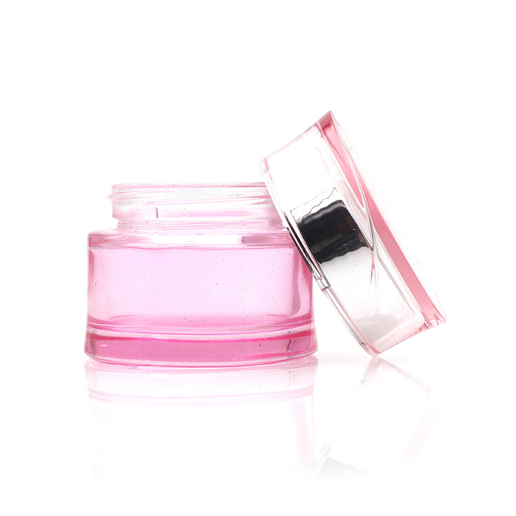 Cosmetic packaging — Glass jar 30g 50g pink color Face Cream Jars Container Cosmetic Packaging Set for Skin Jar  Manufacturer (4)