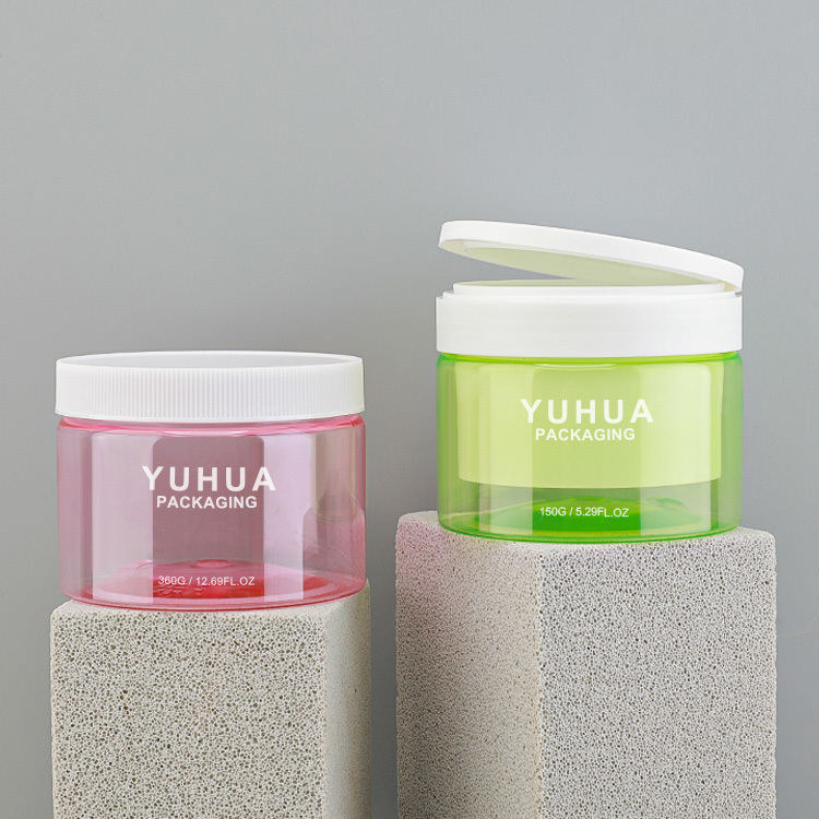 Cosmetic packaging — Custom150g360g pink Pet Luxury Cosmetic Containers Jar Replaceable Refillable Empty Cosmetic Cream Jar Bottle (2)