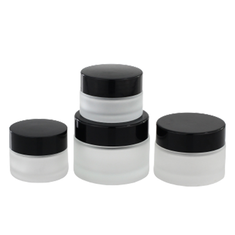 Cosmetic packaging — Clear Face Cream Jar Wide Mouth Round Cosmetic Serum Cream Frosted Glass New Arrival Empty 10g 20g 30g 50g Screw Lid Plastic 150 (3)