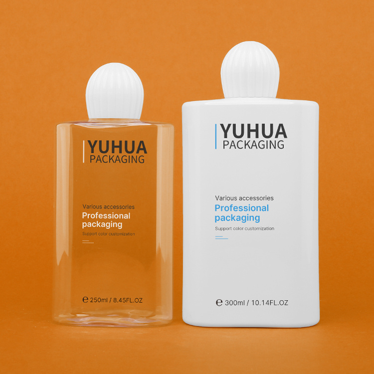 Cosmetic packaging — Recycled Cosmetic Packaging 250ml 300ml PET Flat Shoulder square Bottle with Press Lotion Pump Plastic Shampoo Bottle (4)