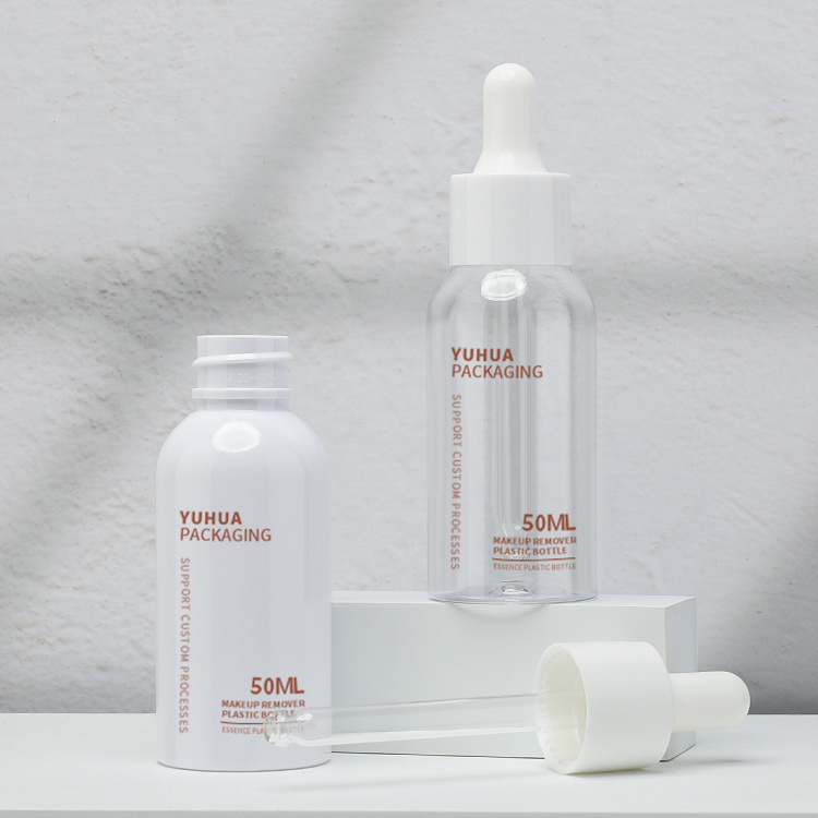 Cosmetic packaging — Luxury PET Amber Serum Bottles 50ML Essential Oil Hair Oil Bottle Skincare Packaging 50ml Plastic Dropper Bottle (4)
