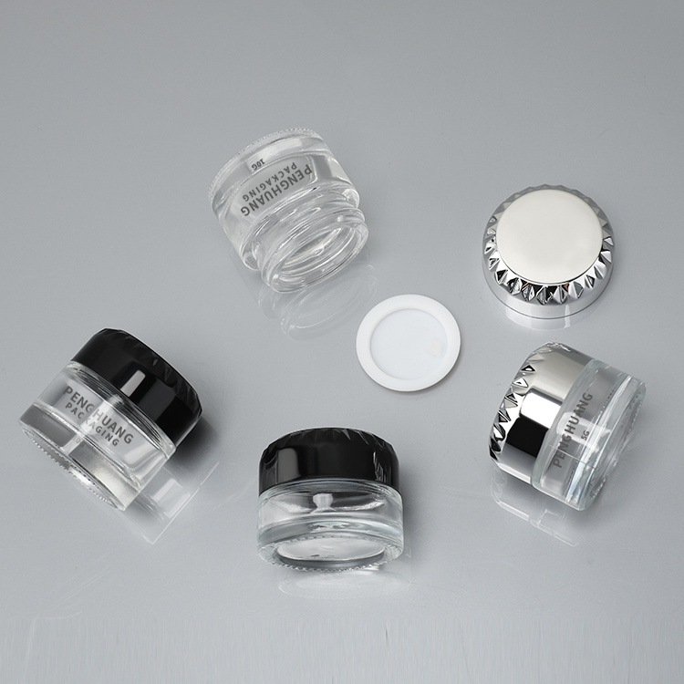 Cosmetic packaging — 5g 10g Glass Empty Refillable Makeup Cosmetic Face Cream Lotion Eye Cream Sample Jar Cosmetic Jar with Lid (3)