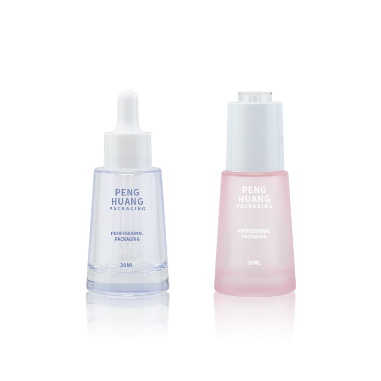 Cosmetic packaging — 1oz 30ml Round Frosted Glass Dropper Bottle for Skin Care Serum & Cosmetic Packaging Screen Printed Hair Oil & Face Serum Bottle (5)