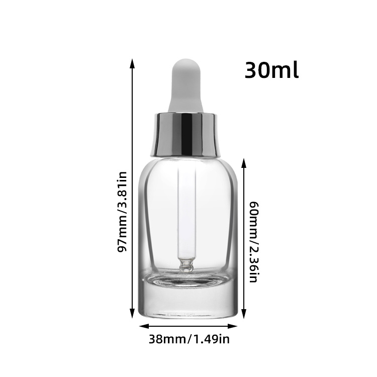 Cosmetic packaging — Factory clear 30ML Empty Essence Bottle Cosmetic Skincare Serum Bottle Dropper Packaging for Serum Liquid (5)