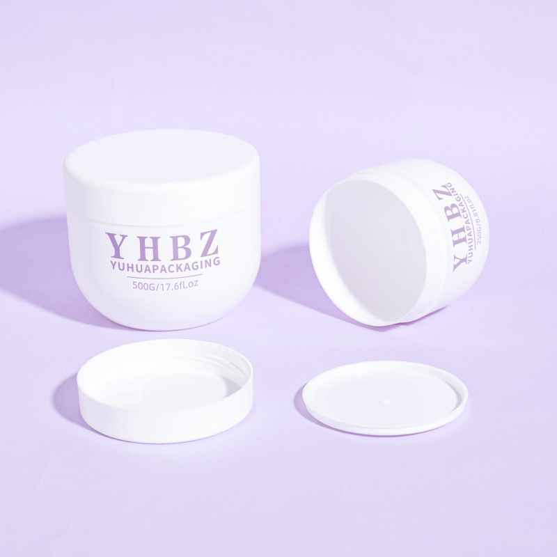 Cosmetic packaging — Wholesale Eco-Friendly PP Cosmetic Jar 500g Packaging Cream Jars Empty Plastic Body Scrub Butter Container Skin Care Eye Cream (3)