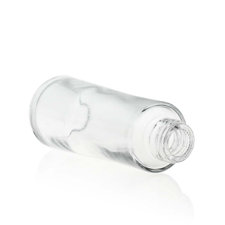 Cosmetic packaging — High quality 50ml empty liquid foundation glass bottles cosmetic foundation bottle with pump clear cap (4)