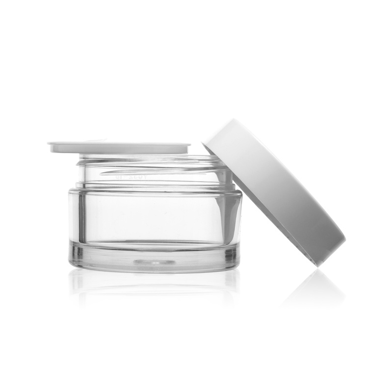 Cosmetic packaging — 50g PET Face Care Cream Jar Customized Container White Lid Clear Empty Cosmetic Packaging Containers Plastic Jars Round Accepted (6)