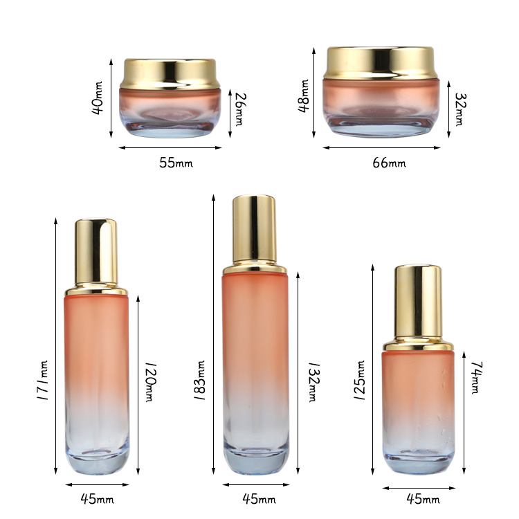 Cosmetic packaging — Private Label Skincare Packaging 30g 50g Round Face Cream Container Gradient Color Cosmetic Whitening Cream Glass Jar (5)