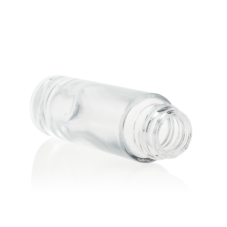 Cosmetic packaging — 30ml pump/dropper transparent empty round foundation glass bottles for cosmetics (4)