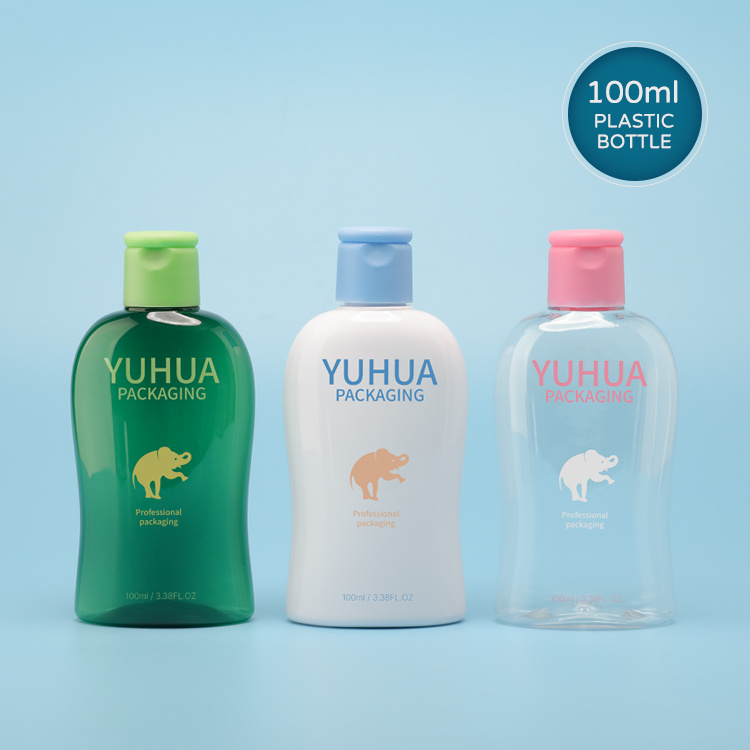 Cosmetic packaging — Factory Direct Sale Flip Cap Squeeze Bottle PET Shampoo Bottle 100ml Rectangle Body Wash Plastic Bottle (3)