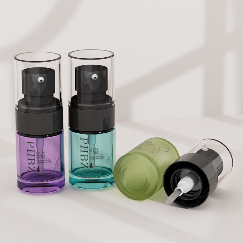 Cosmetic packaging — Colorful 15ml/0.5oz Cosmetic Packaging Glass Serum Lotion Bottle with Empty Pump Foundation Glass Bottle Pump (5)