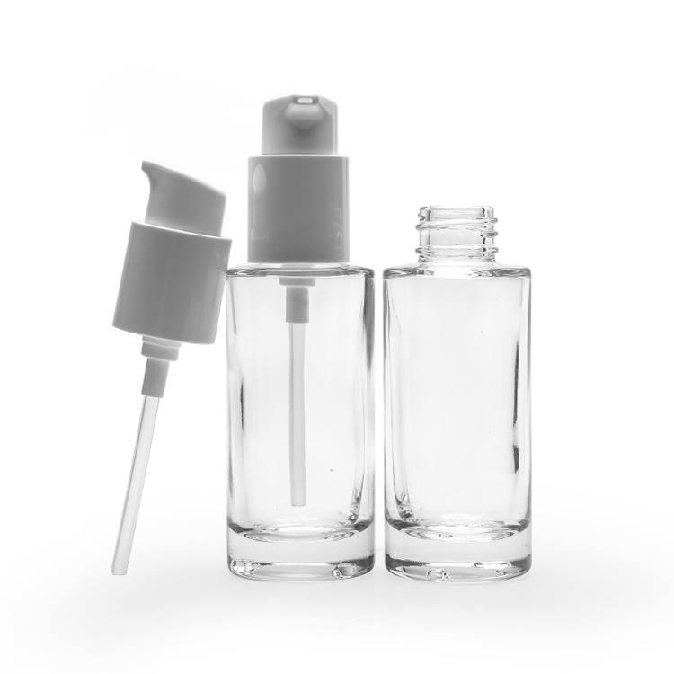 Cosmetic packaging — 30ml Label Cosmetic Packaging Empty Lotion Makeup Base Bottle Transparent Foundation Glass Serum Pump Bottle (3)
