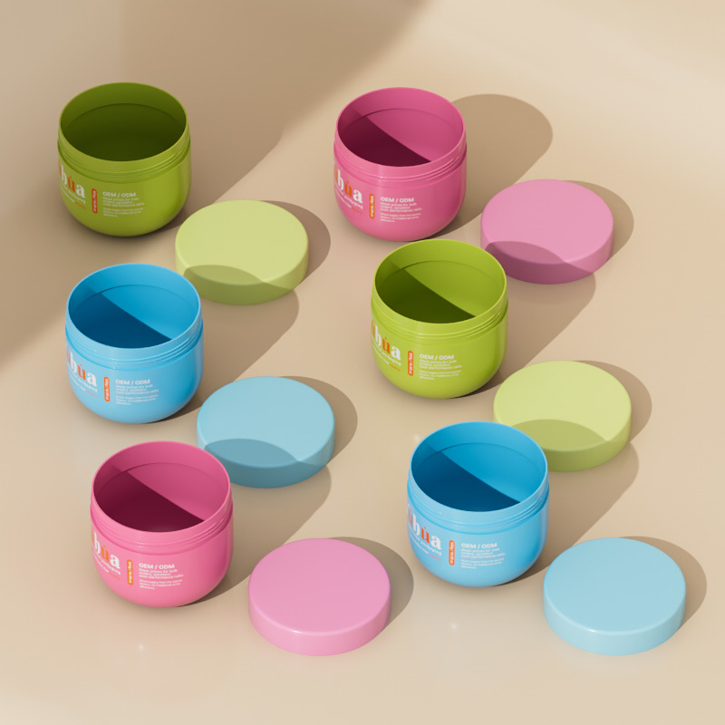 Cosmetic packaging — Round Shape 500g Color Cosmetic Skin Care Hair Butter Body Scrub Face Mask Eye Cream Plastic Jar PP Screw Top with Logo (2)