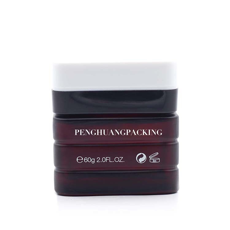 Cosmetic packaging — Glass Jar Suit Spray Painting Face Cream Jars Container Manufacturer Cosmetic Packaging Set 60g Custom Color Red Glass Products (3)