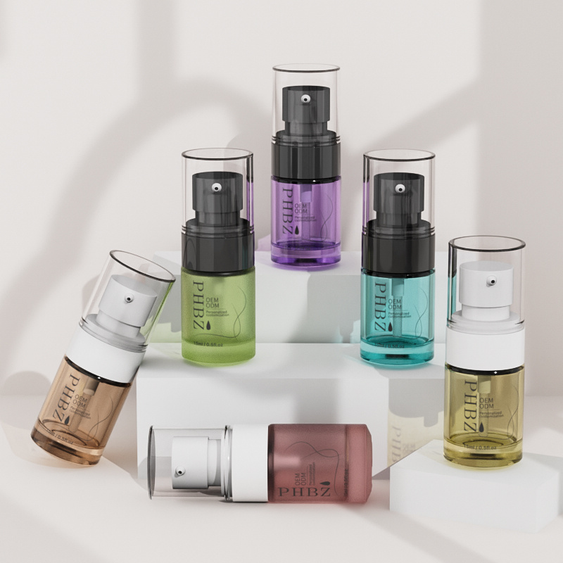 Cosmetic packaging — Colorful 15ml/0.5oz Cosmetic Packaging Glass Serum Lotion Bottle with Empty Pump Foundation Glass Bottle Pump (2)