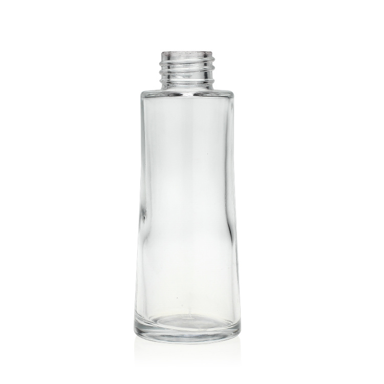 Cosmetic packaging — High quality 50ml empty liquid foundation glass bottles cosmetic foundation bottle with pump clear cap (3)